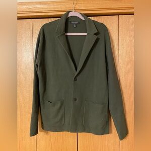 Banana Republic Green Organic Cotton Ribbed Shawl Cardigan Sweater Men's Large